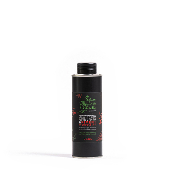 Huile d'olive aromatique Piment Espelette 25CL